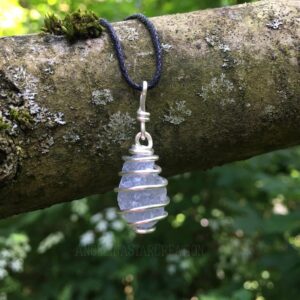 Raw Celestite Pendant Necklace: Blue Jewelry