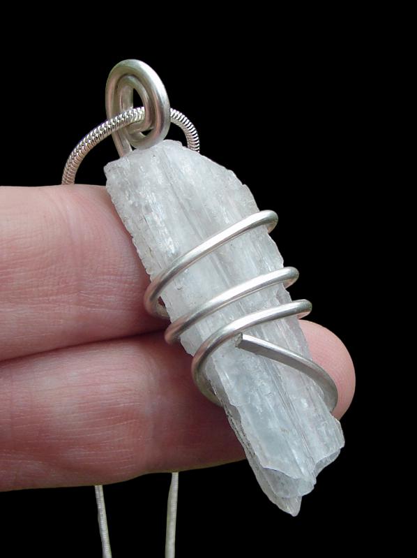 Raw Polished Celestite Angel Communication Faith Pendant, Throat Chakra, Reiki Jewelry, Baby Loss, Inner Peace, Intuition Prophecy #10-12 Ss