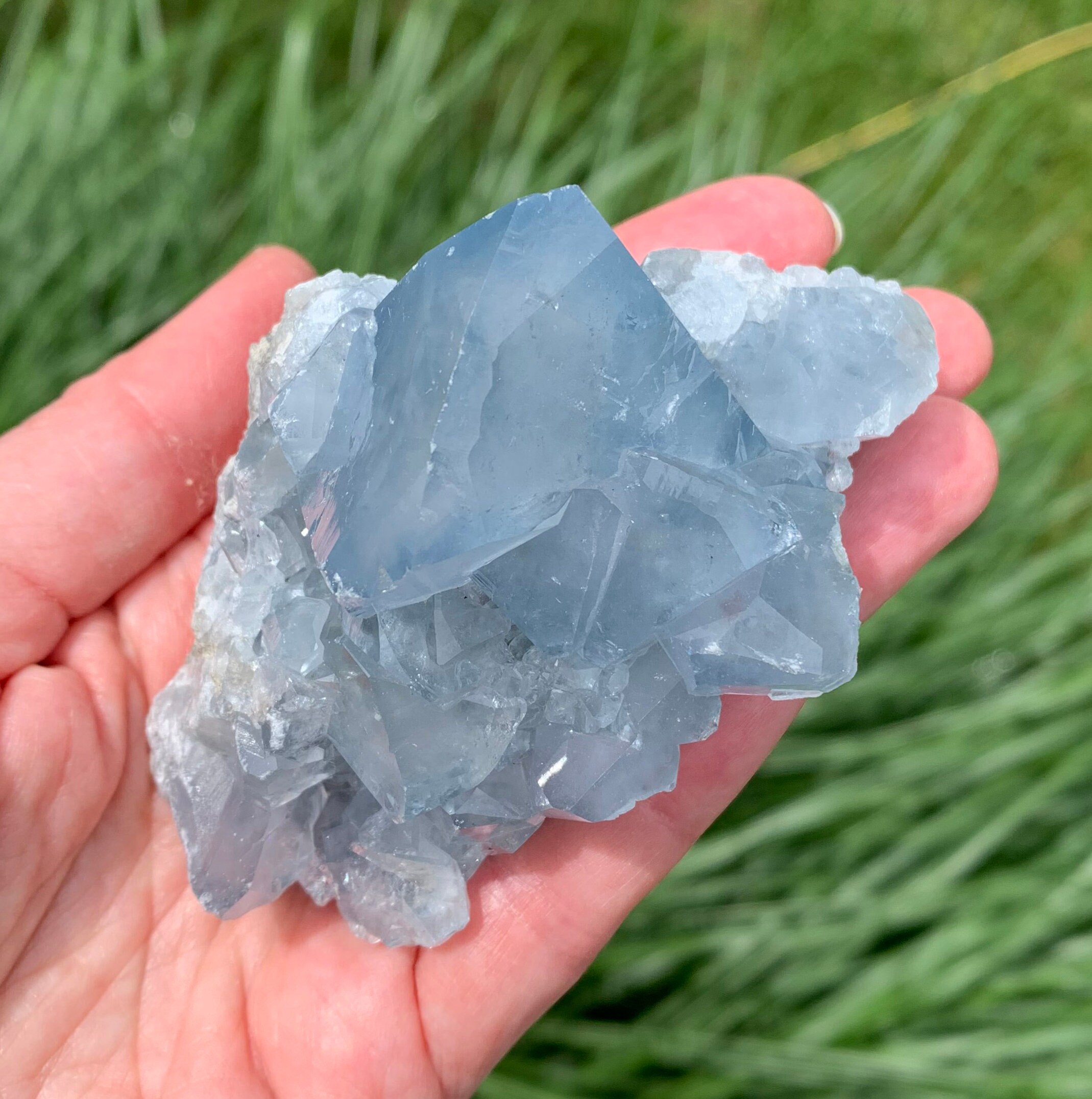 Celestine Crystal Cluster - Raw Celestite - 287g