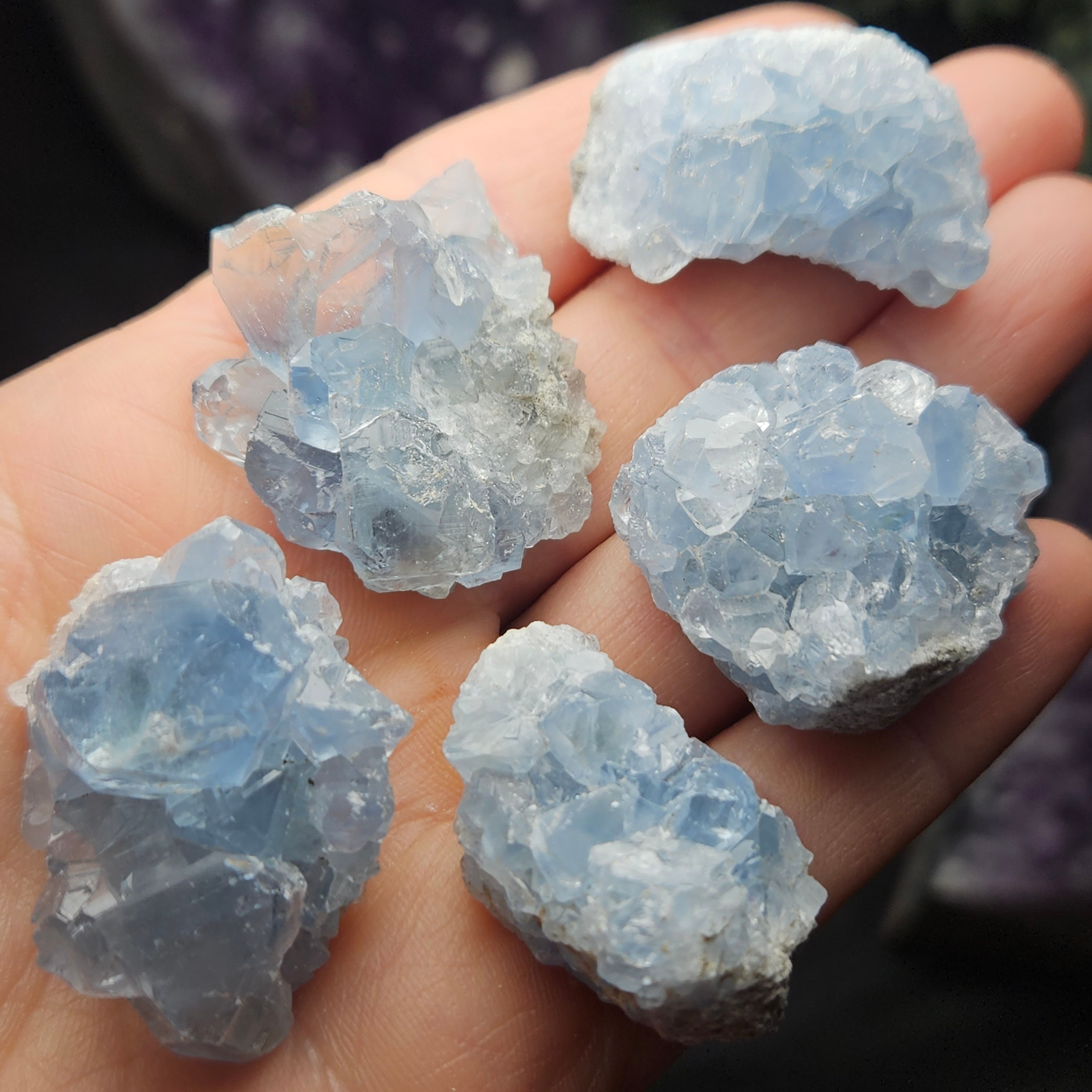 Raw Celestite Crystal, Blue Celestite Freeform