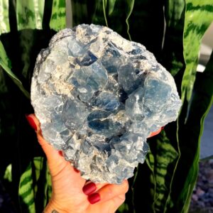 Celestite Crystal Geode - healing crystal - Throat Chakra crystal - "crystal of the angels" - blue crystal