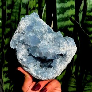 Celestite Crystal Geode - healing crystal - Throat Chakra crystal - "crystal of the angels" - blue crystal