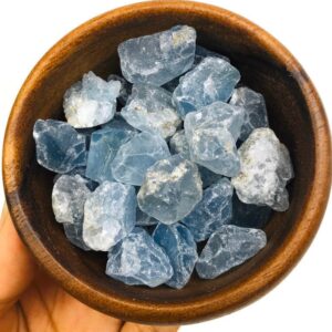 Raw Celestite Crystal Lot (100G): Mini Rough Blue Celestine Gemstones