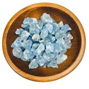 Raw Celestite Crystal Set of 3: Rough Blue Celestine Mineral (12-20 mm)