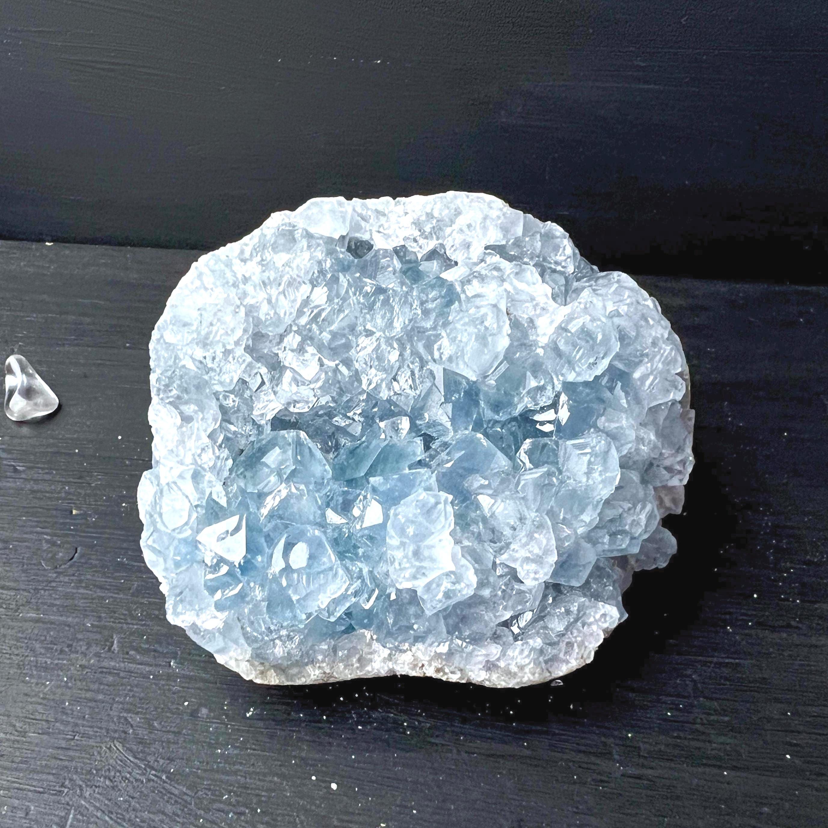 Celestite Druzy Rounded Edges And Intense Blue Geode Celestite Druzy Rounded Edges And Intense Blue Geode