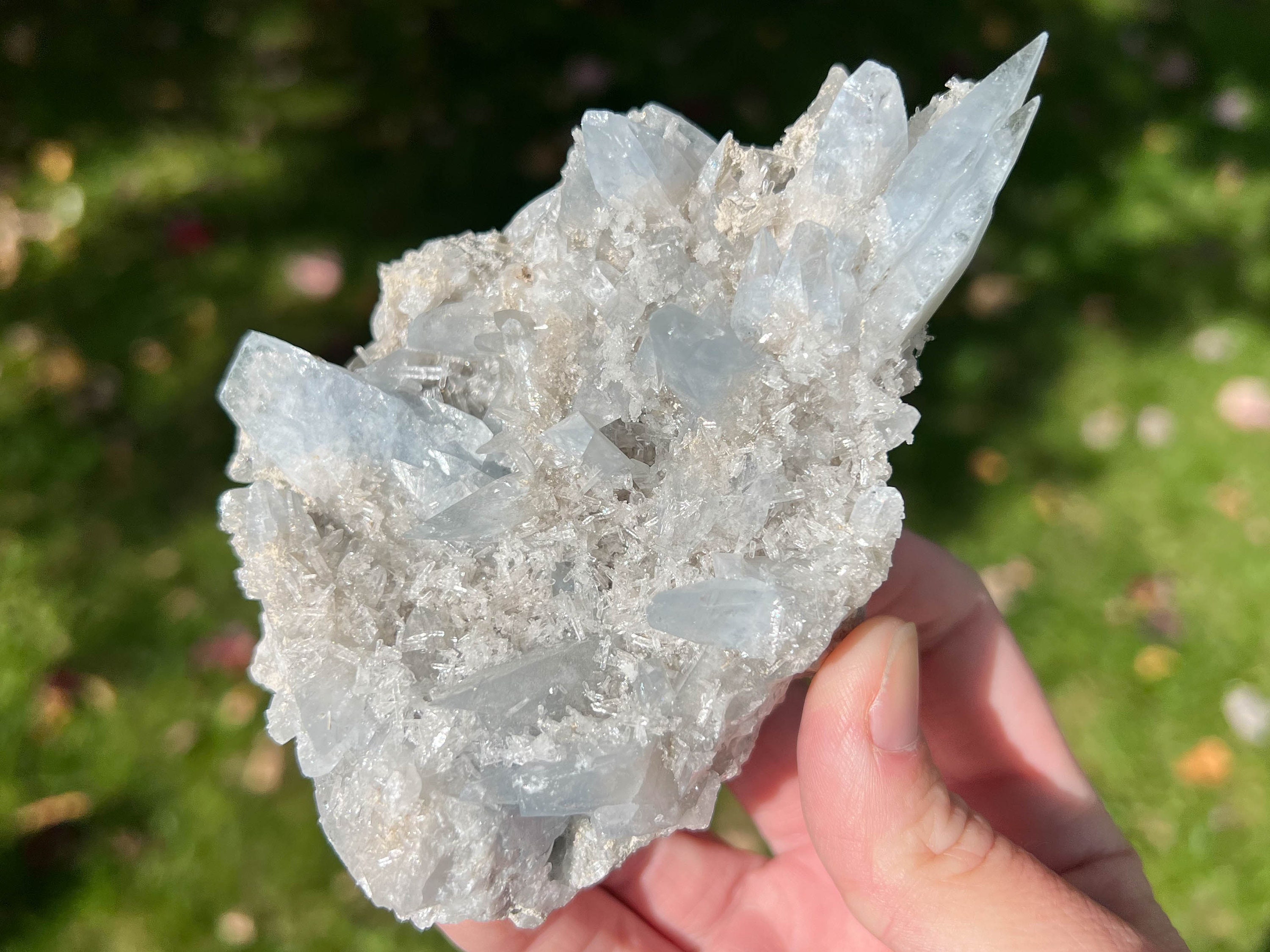 Large Blue Celestite Cluster, Sakoany Madagascar, Collector Minerals
