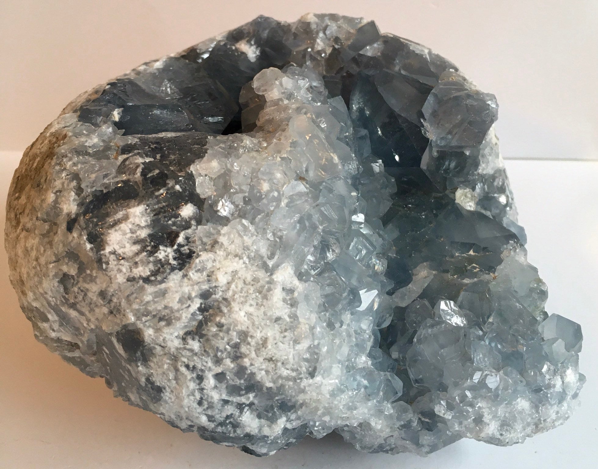 Large Celestite Crystal Cluster Geode: Angel Stone, Healing Crystal