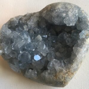Large Celestite Crystal Heart Cluster: Angel Stone Geode (5.5x4x2")