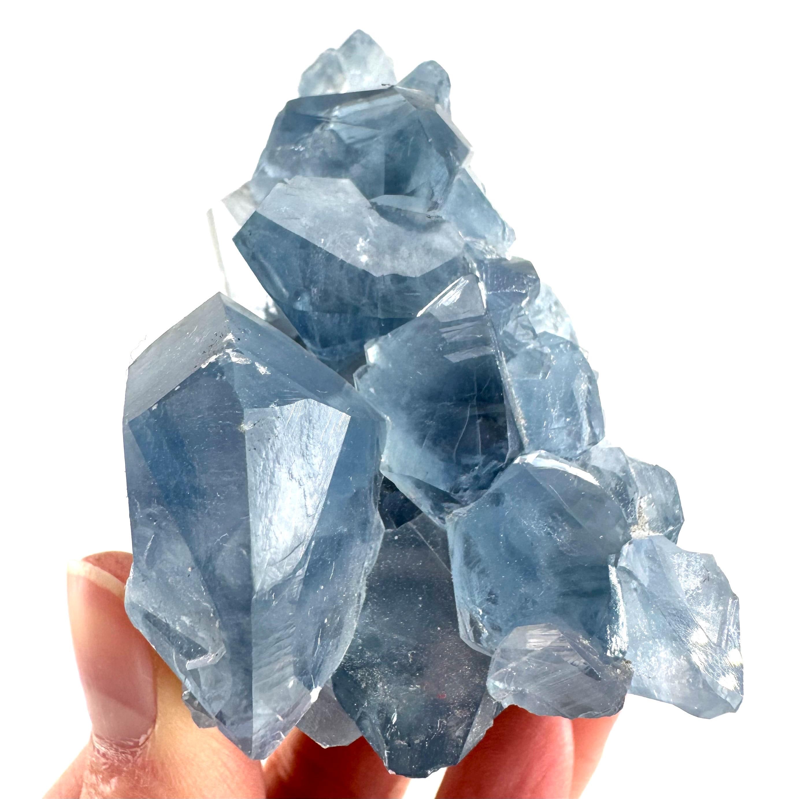 Celestite , Natural Blue Crystal, Mineral Specimen From Madagascar