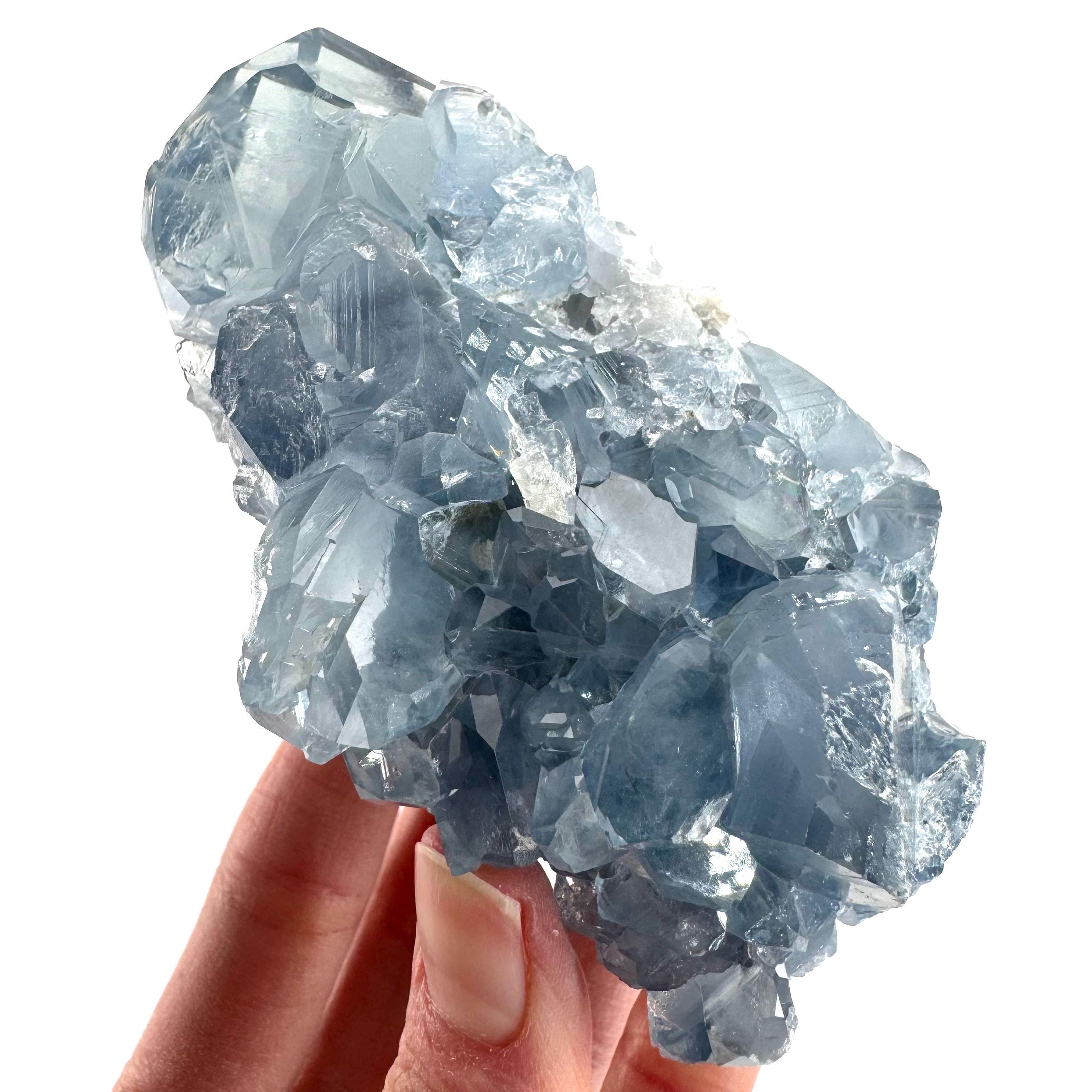 Celestite , Natural Blue Crystal, Mineral Specimen From Madagascar Celestite , Natural Blue Crystal, Mineral Specimen From Madagascar
