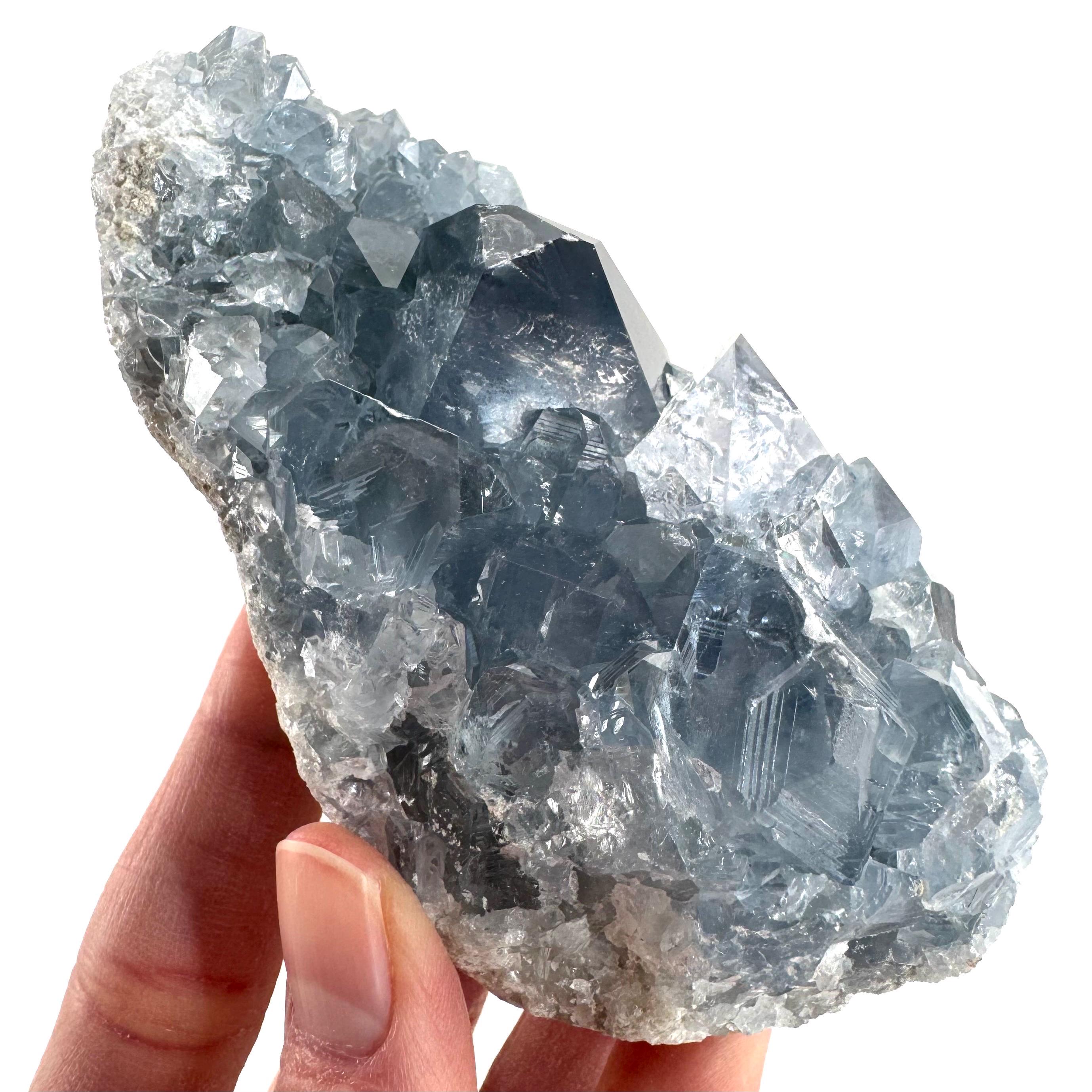 Celestite , Natural Blue Crystal, Mineral Specimen From Madagascar Celestite , Natural Blue Crystal, Mineral Specimen From Madagascar