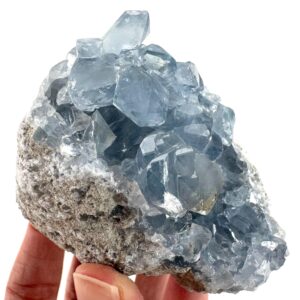 Celestite , Natural Blue Crystal, Mineral Specimen From Madagascar