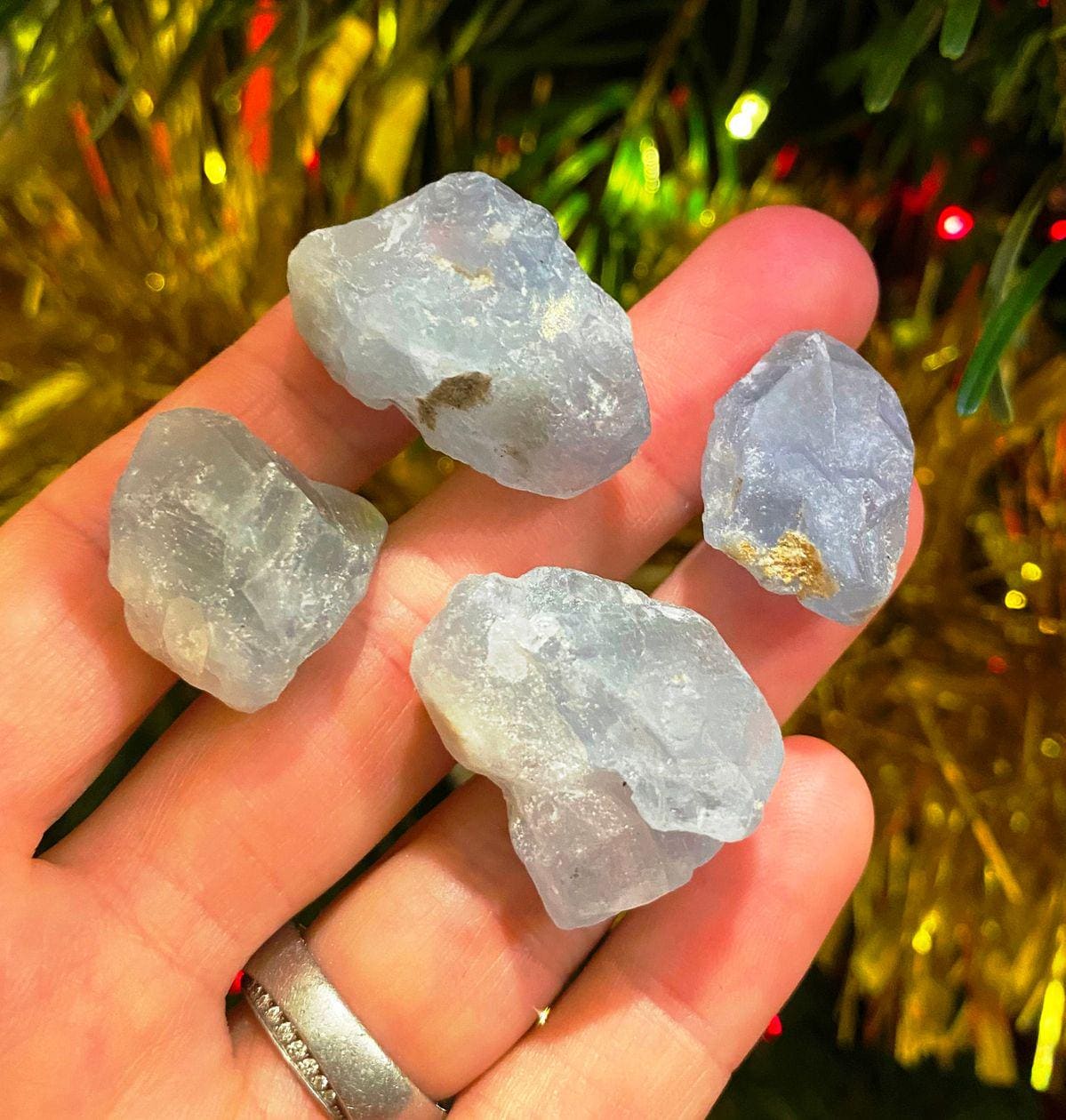 Rough Celestite 1-2cm Raw Celestial Guidance Stone Christmas Crystal Wedding Stones Sky Blue Rocks Seaside Gift Mermaid Stone Rough Rock Gem