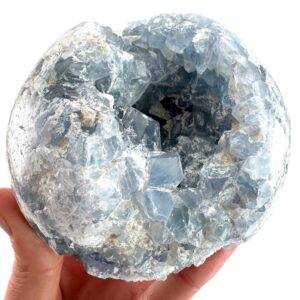 Celestite Crystal Sphere | Madagascar Geode, Sky Blue Mineral (89mm, 1184g)