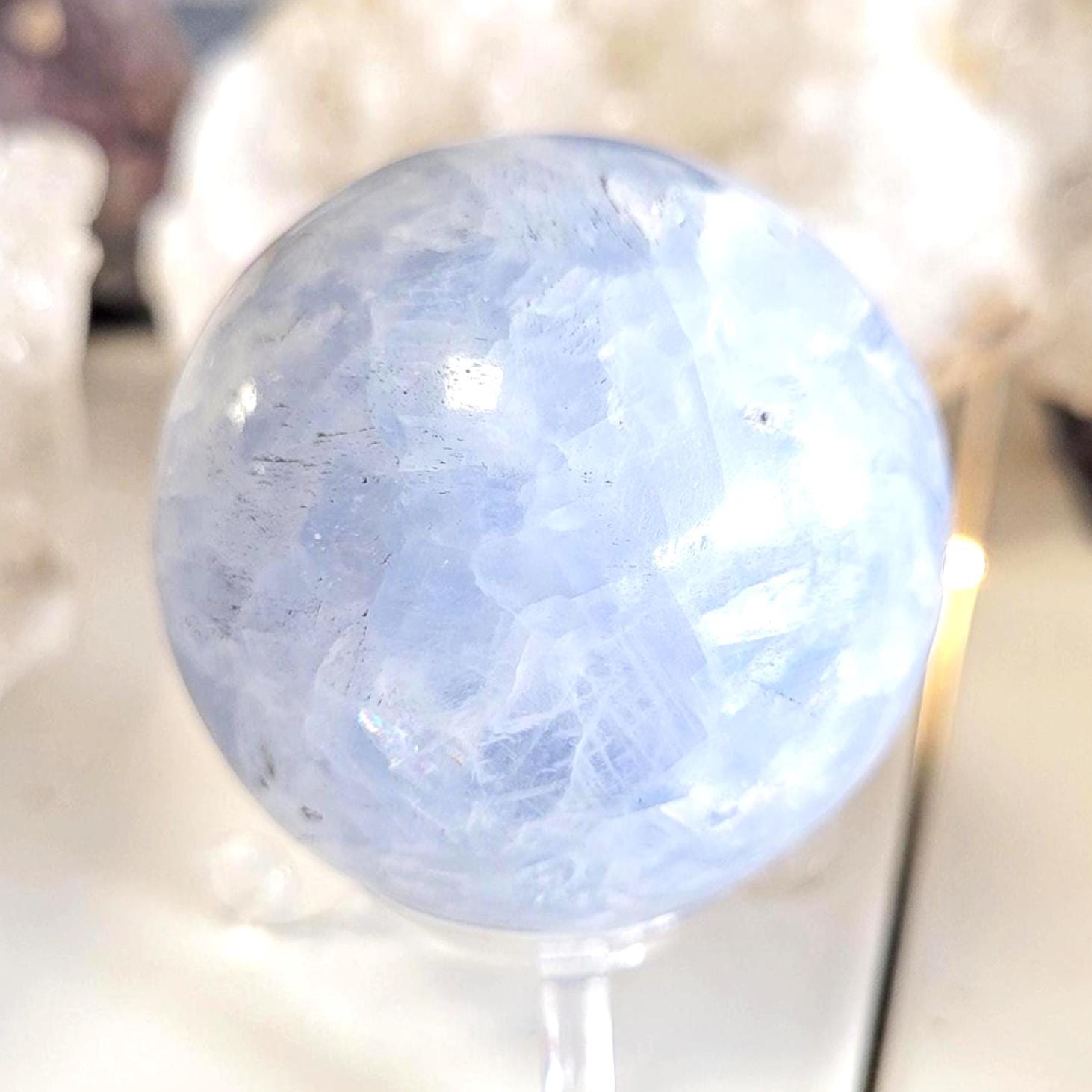 Celestite Crystal Sphere • Ethically Sourced
