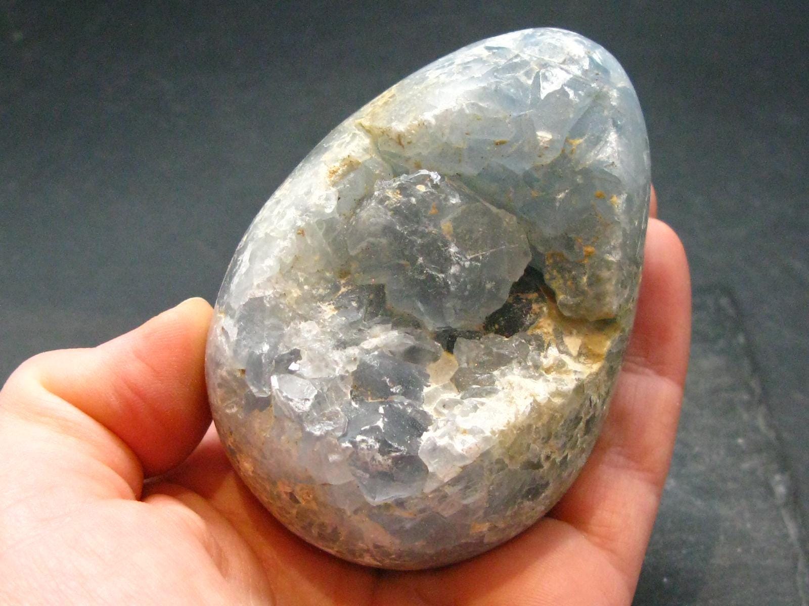 Natural Sky Blue Celestite Celestine Egg From Madagascar - 2.8"
