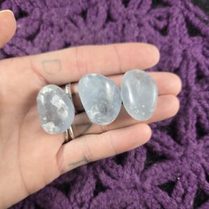 3 Celestite Tumbled Crystals Magick Starry Night Stones Moonchild Starseed Crystals gridding set bundle bulk lot wholesale parcel