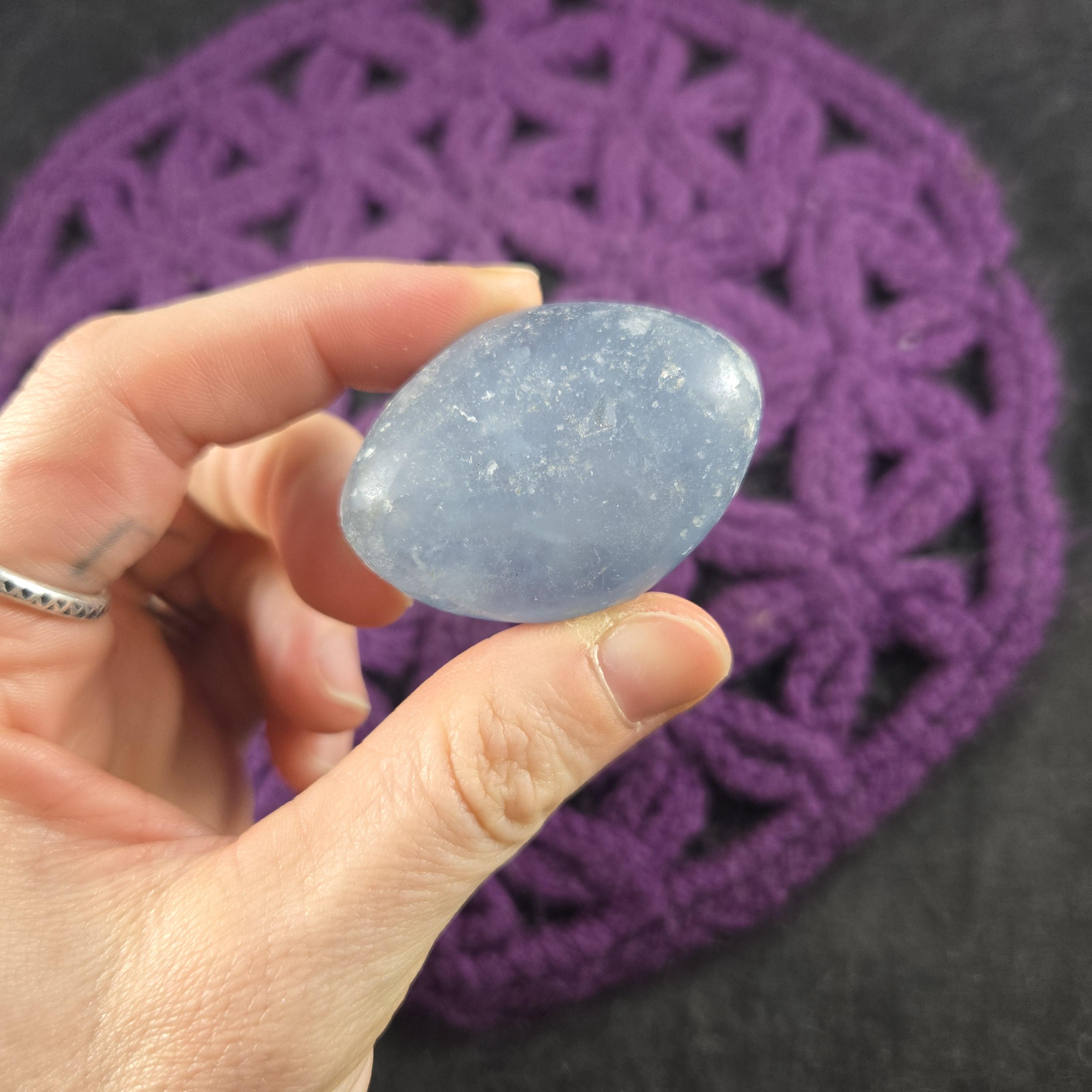 Celestite Tumbled Stone Crystal Pale Icy Blue Magick Starry Night Small Palmstone Moonchild Starseed Crystals Rare