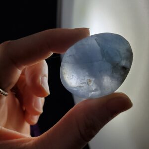 Celestite Tumbled Stone Crystal Pale Icy Blue Magick Starry Night Large Tumbled Stone Moonchild Starseed Crystals rare