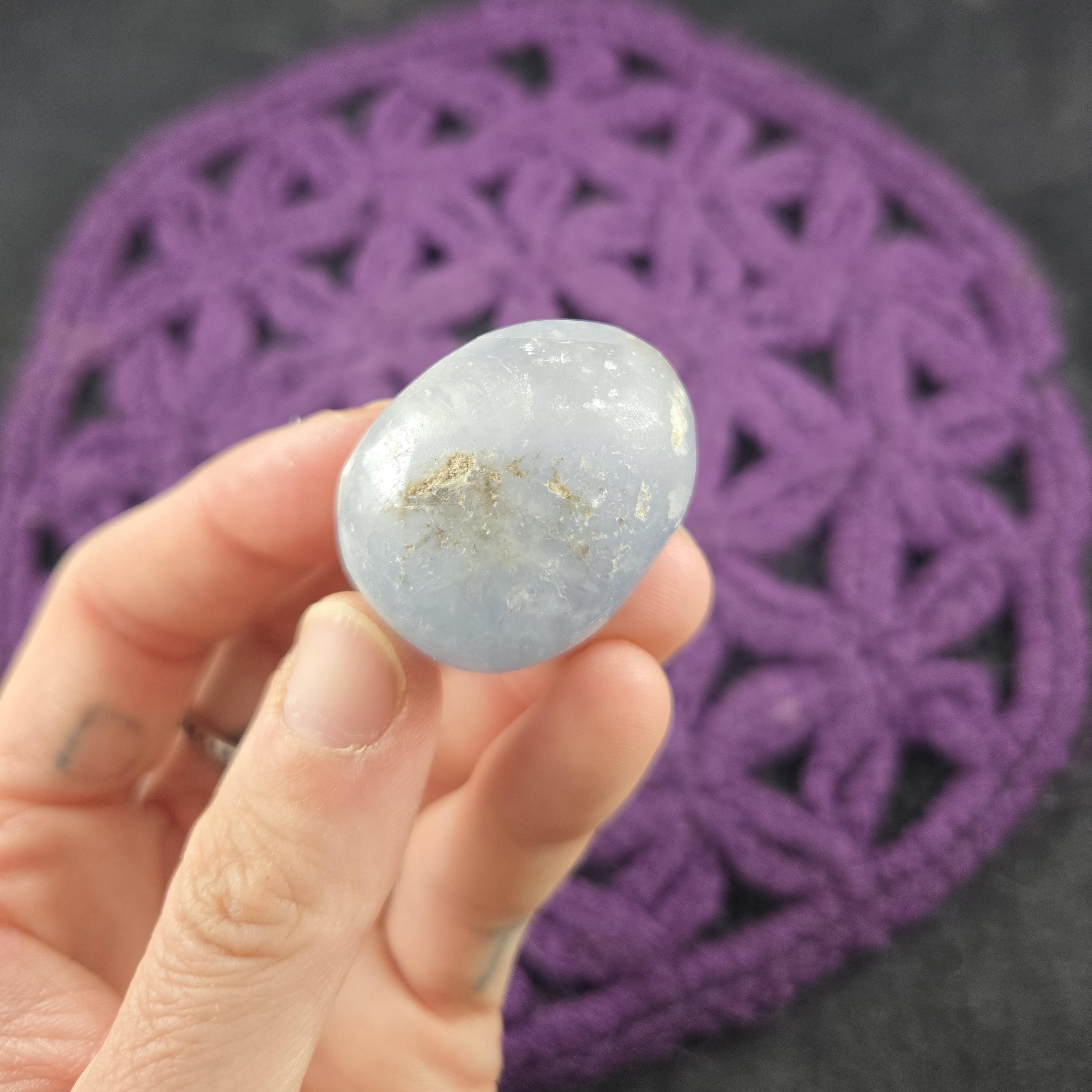 Celestite Tumbled Stone Crystal Pale Icy Blue Magick Starry Night Small Palmstone Moonchild Starseed Crystals Rare