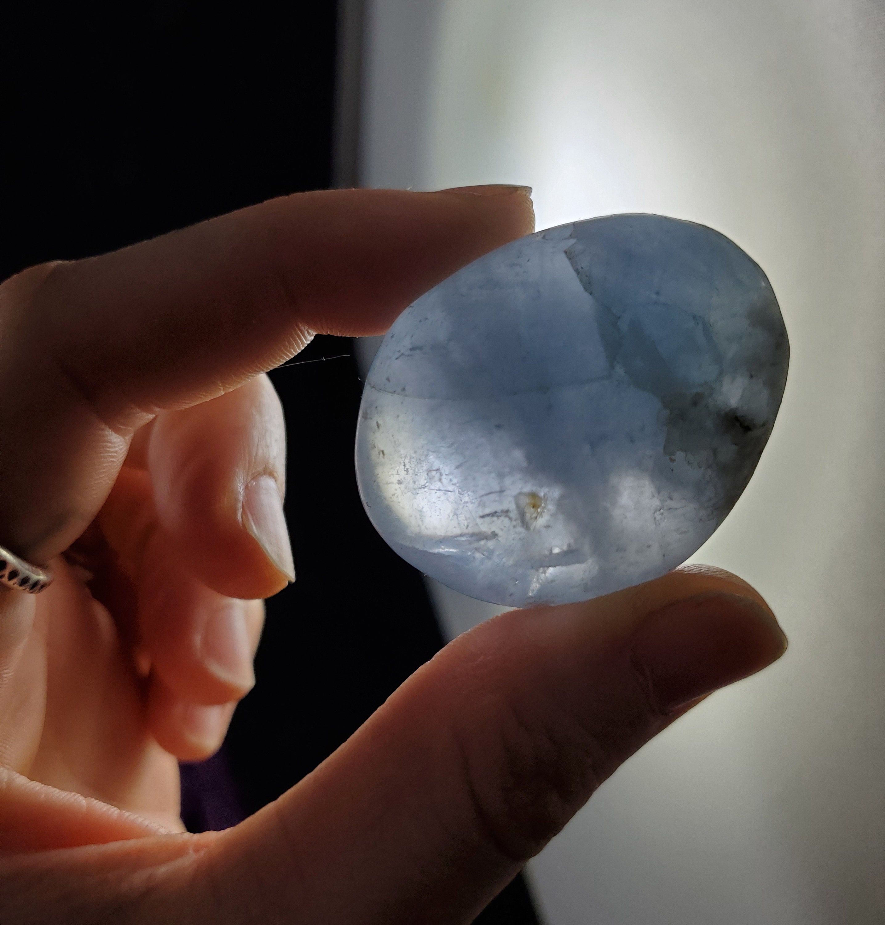 Celestite Tumbled Stone Crystal Pale Icy Blue Magick Starry Night Large Tumbled Stone Moonchild Starseed Crystals Rare