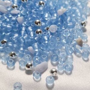 Chalcedony And Hematite Crystal Loc Sprinkle Beads, Silver Braid Jewelry Dreadlock Accessories, Blue Loc Jewelry, Dread Beads Chalcedony And Hematite Crystal Loc Sprinkle Beads, Silver Braid Jewelry Dreadlock Accessories, Blue Loc Jewelry, Dread Beads