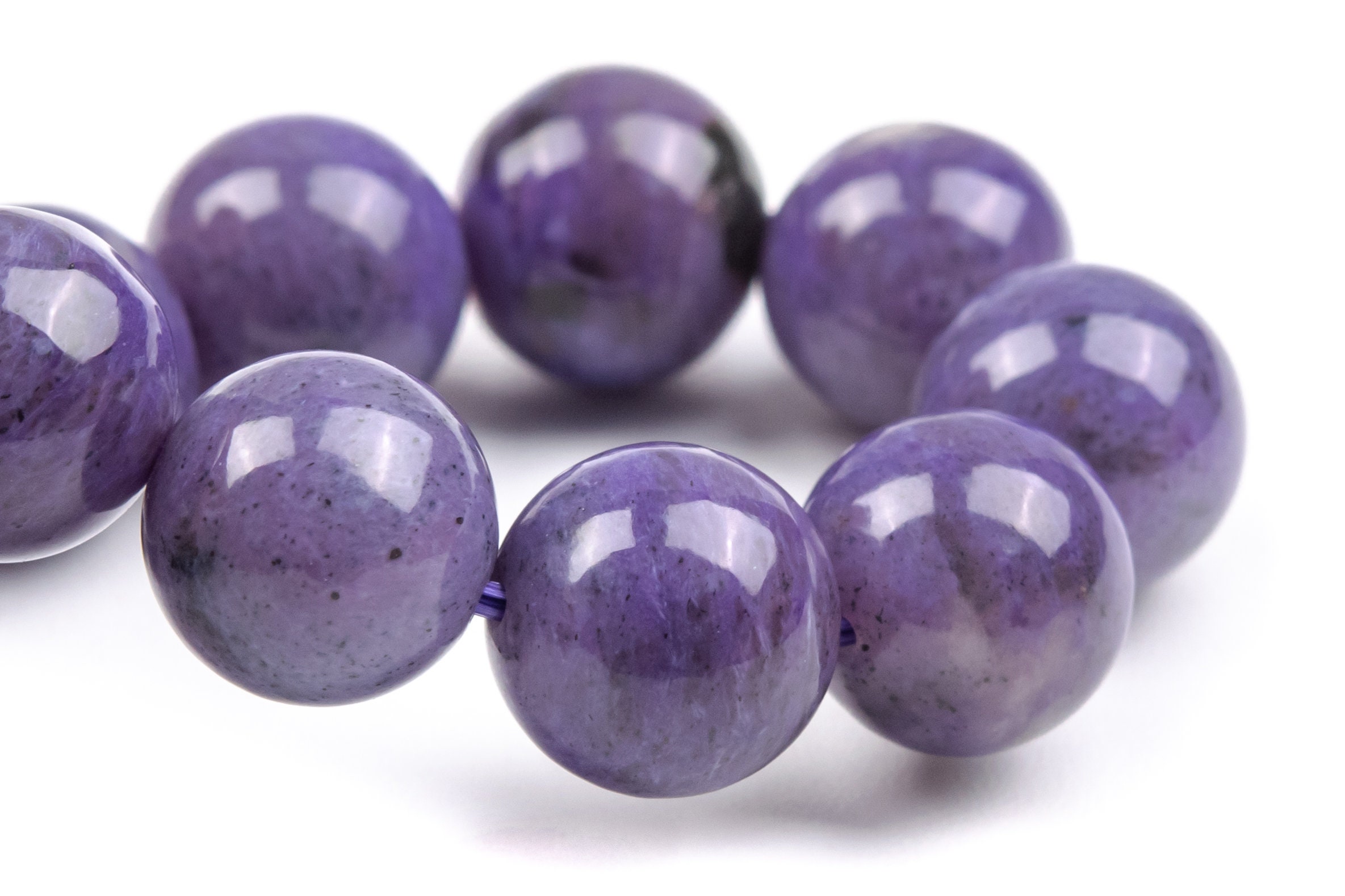 10mm Charoite Beads Purple Bracelet Grade Aa+ Genuine Natural Round Gemstone 7" (124614h-2025)