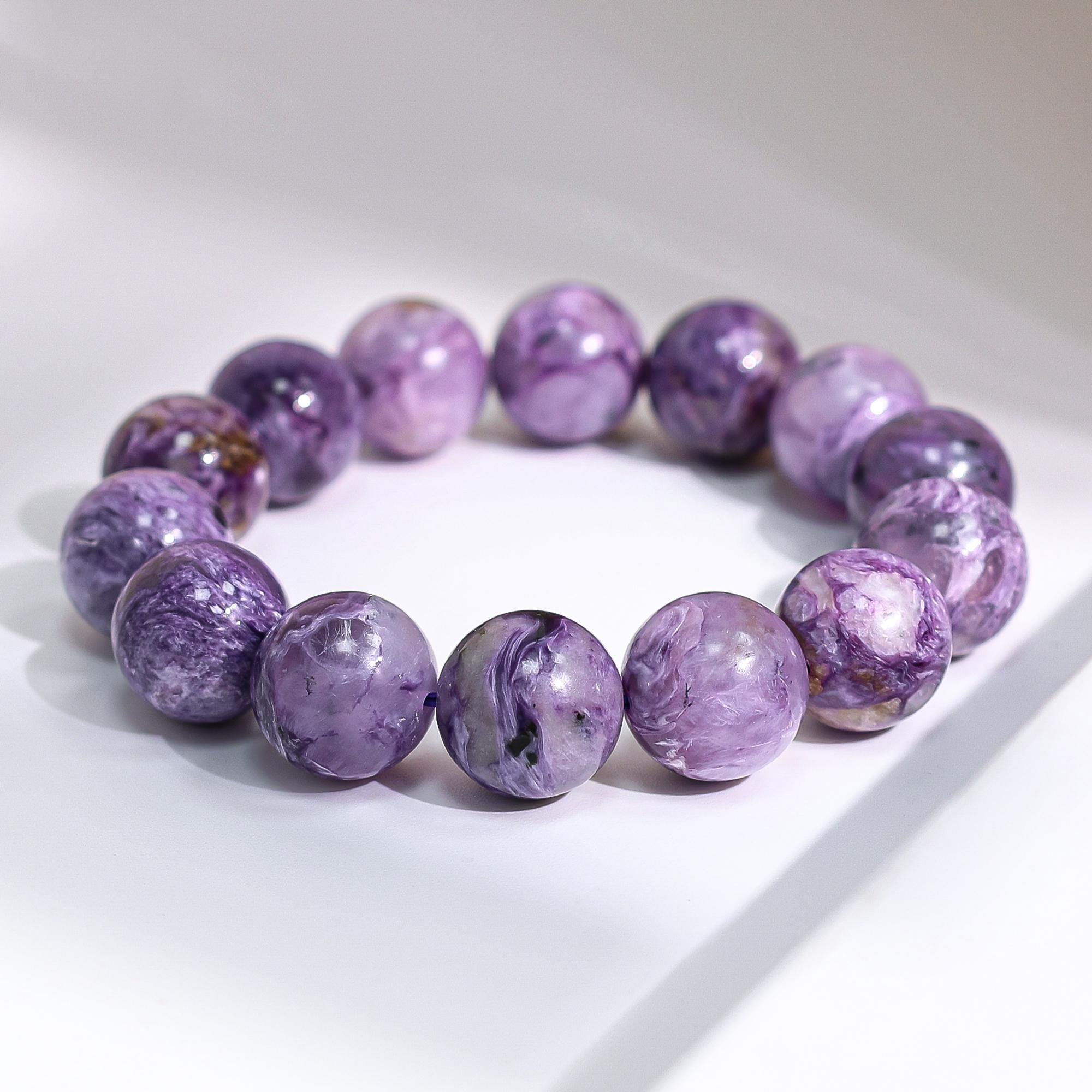 15/16mm Genuine Natural Deep Purple Charoite Aaaaa Round Big Size Beads Gemstone Bracelet For Man And Woman 15/16mm Genuine Natural Deep Purple Charoite Aaaaa Round Big Size Beads Gemstone Bracelet For Man And Woman
