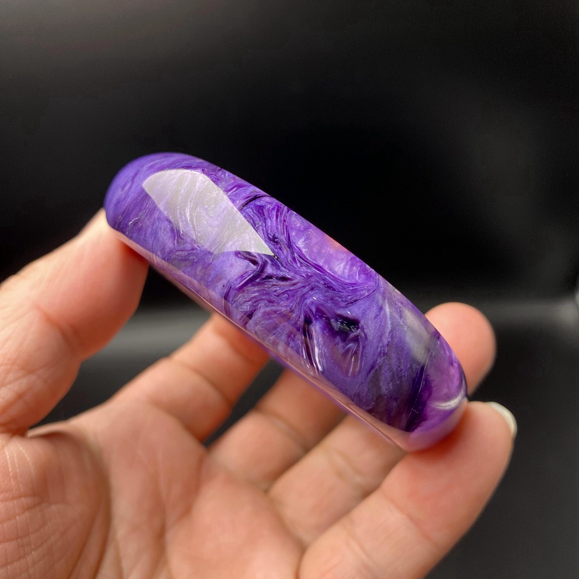 2.4"natural Purple Charoite Bangle,top Quality Soul Stone,strong Physical And Emotional Healing Relieves Stress,hand Made Bracelet Gift