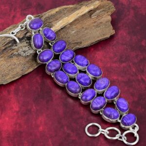 Charoite Bracelet, 925 Sterling Silver Jewelry Bracelet, Adjustable Bracelet, Gemstone Bracelet, Handmade Jewelry, Wedding Jewelry