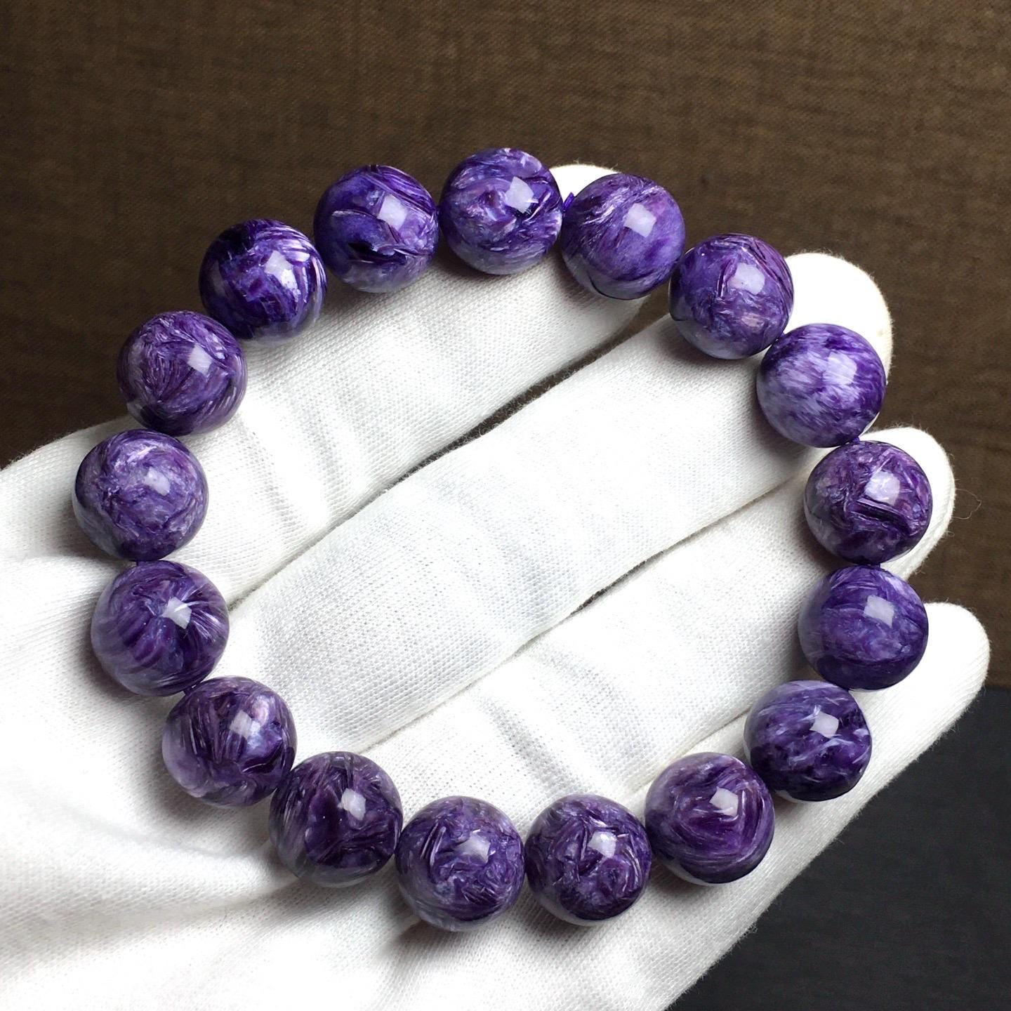 9mm-13mm Natural Charoite Beaded Bracelet,jewelry Gift Bracelet