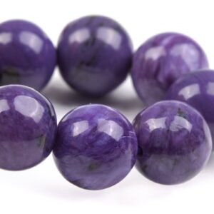 9MM Charoite Beads Deep Purple Bracelet Grade AAA Genuine Natural Round Gemstone 7" (124608h-2025)