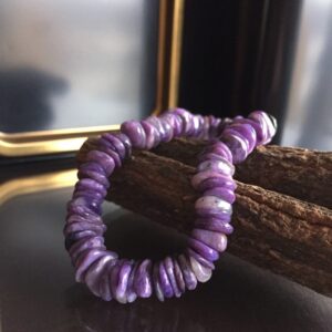 Charoite Chip Bracelet: Purple Crystal Healing Jewelry