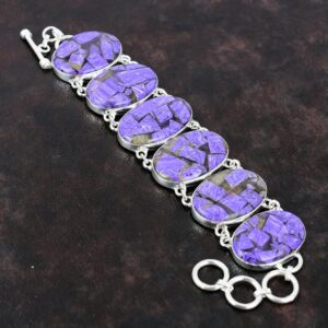 Copper Charoite Bracelet: Handmade 925 Sterling Silver Adjustable Jewelry