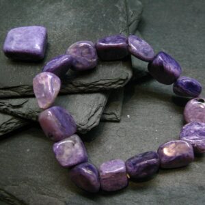 Charoite Genuine Bracelet ~ 7 Inches ~ 14mm Tumbled Beads