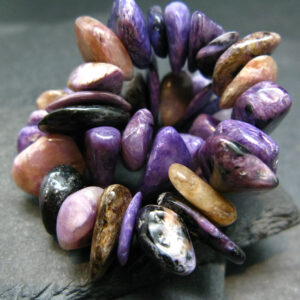 Charoite Genuine Bracelet ~ 7 Inches ~ 16mm Tumbled Beads
