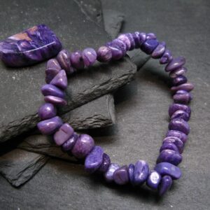Charoite Genuine Bracelet ~ 7 Inches ~ 10mm Tumbled Beads