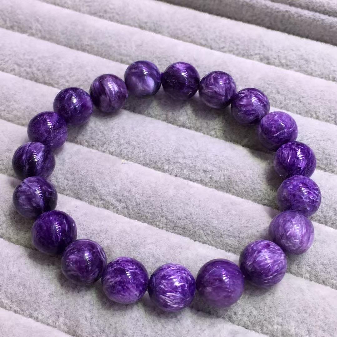 Natural Charoite Beaded Bracelet,jewelry Gift Bracelet