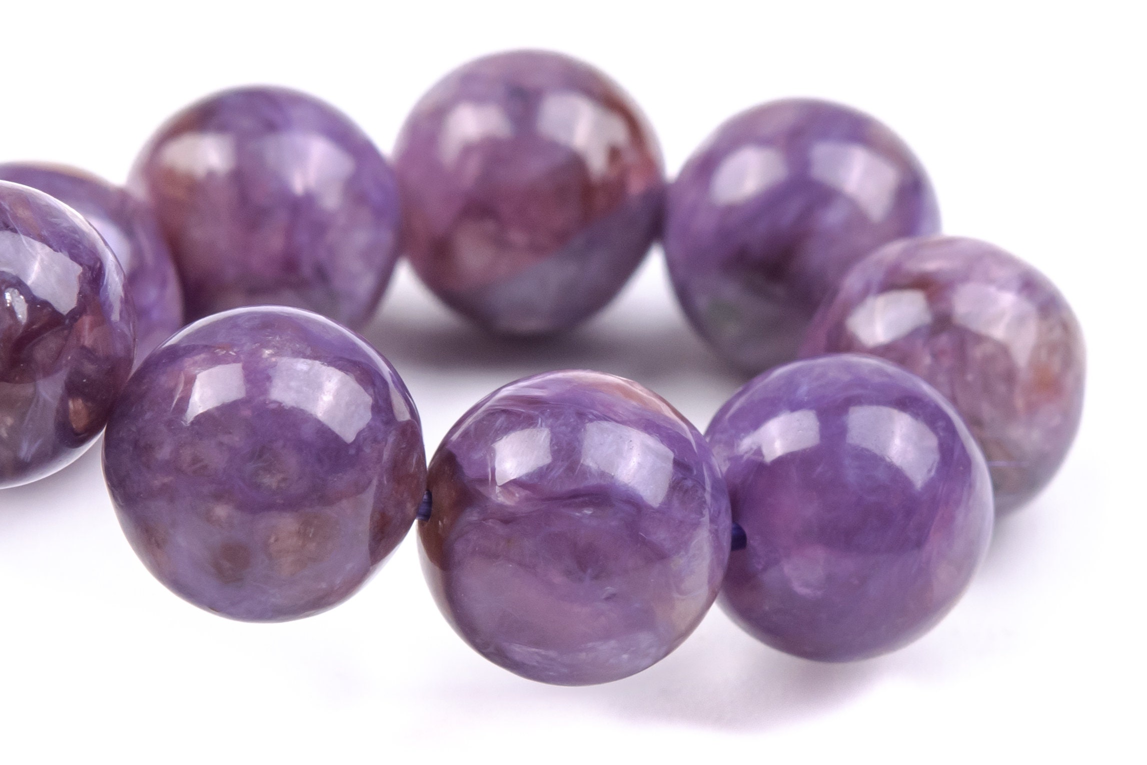Only One 10mm Charoite Beads Purple Bracelet Grade Aa Genuine Natural Round Gemstone 7" (124611h-2025)