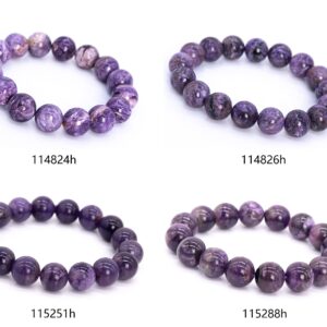 Russia Charoite Beads 8"/8.5" Bracelet Genuine Natural Round Gemstone Beads