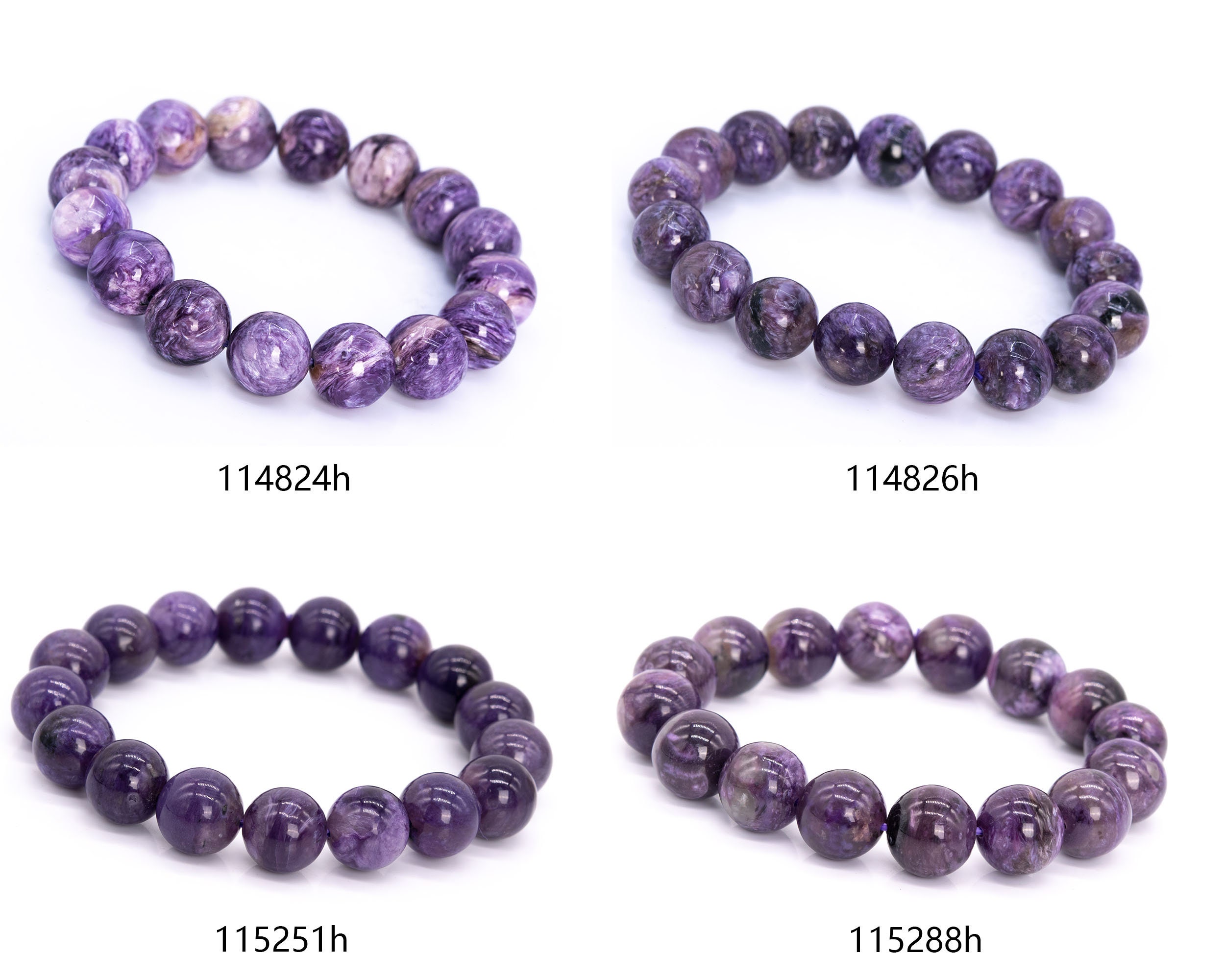 Russia Charoite Beads 8"/8.5" Bracelet Genuine Natural Round Gemstone Beads