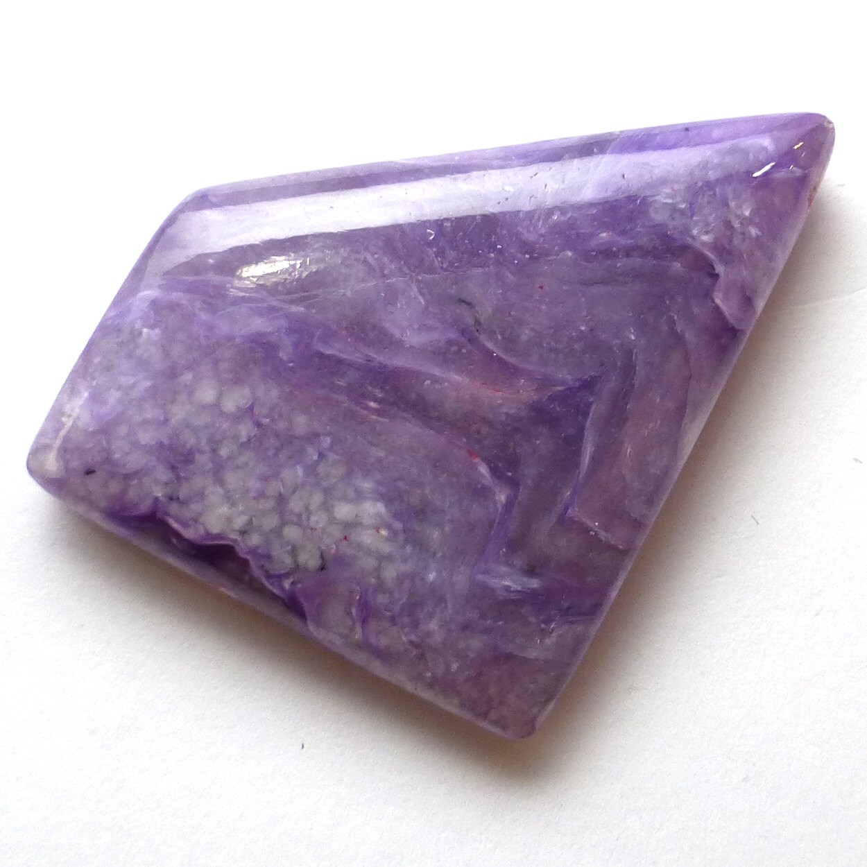 24.755 Carats Charoite Cabochon Elongated Bright Purple Lovely Quality Chatoyant Schiller Designer One Of A Kind Unique Jewelry Ring Pendant