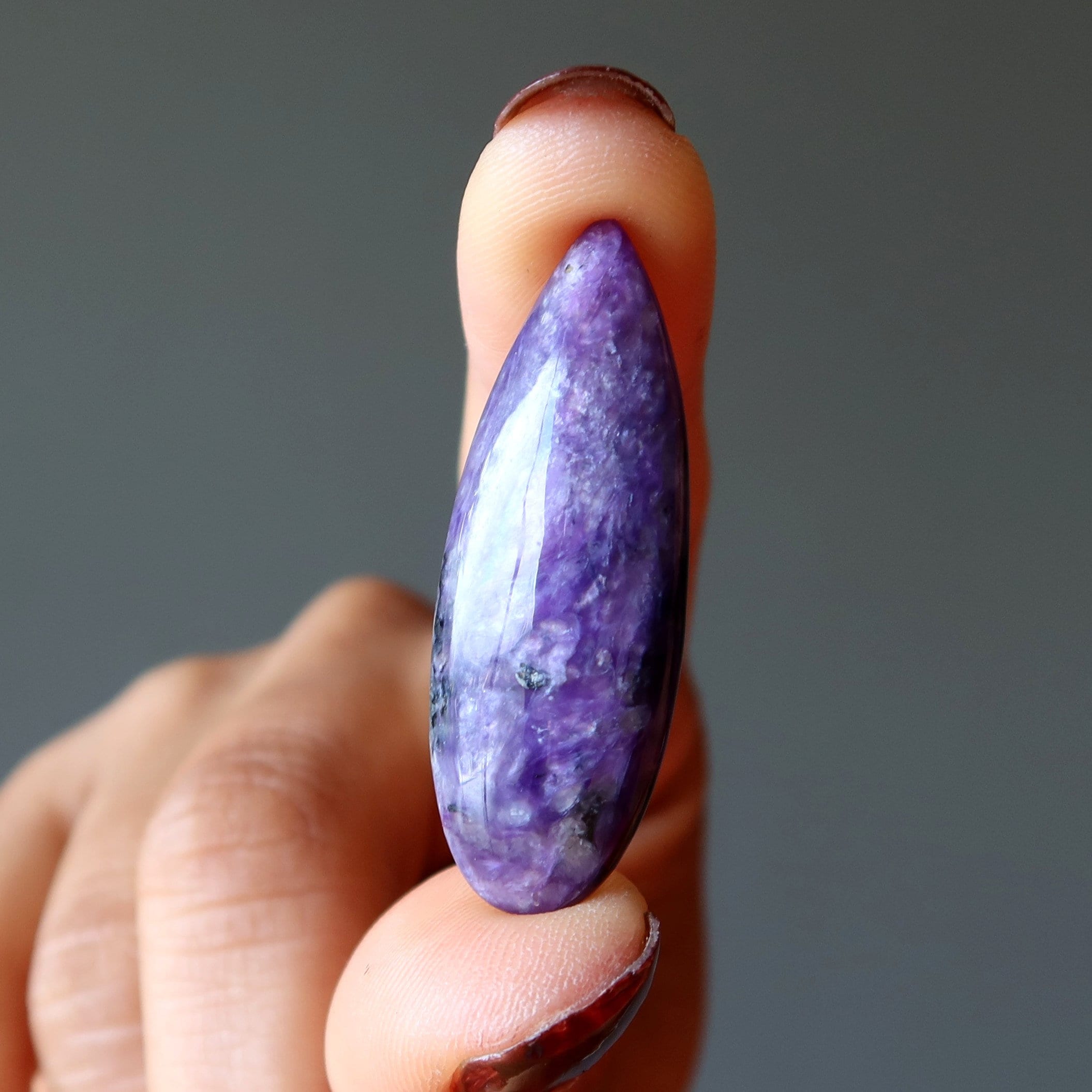 Charoite Cabochon Exquisite Purple Shimmer Royal Drop