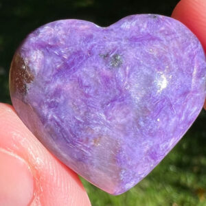Charoite Heart Cabochon, Charoite Cabochon, Purple Gemstone Heart, Crystal Heart Carving, For Jewelry, Pendant, , Sagittarius #5