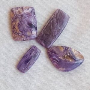 Natural Charoite Cabochons: Jewelry Making Stone Lot (14.27gms) (4 Pieces)