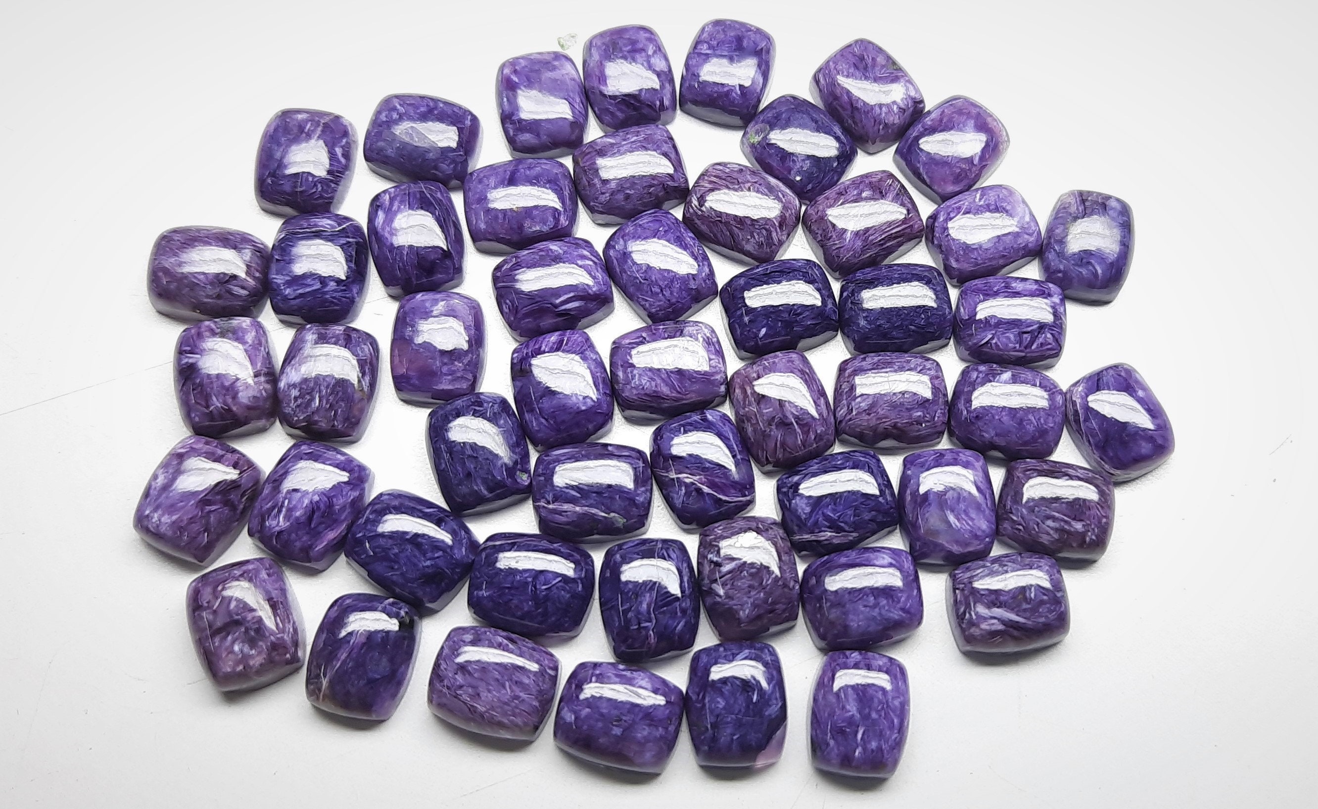 Natural Charoite Cushion Cabochon Gemstone:healing Crystal Meditation Jewelry Stress Blood Pressure Pain Relief Ring Pendent Carving Art.