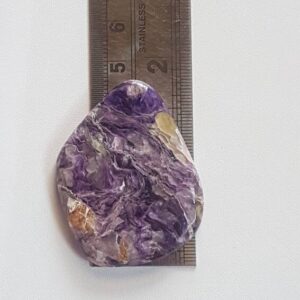 Natural Charoite Cabochon: Fancy Shape, Semi-precious Stone (4.5×3.5×0.6 Cm)