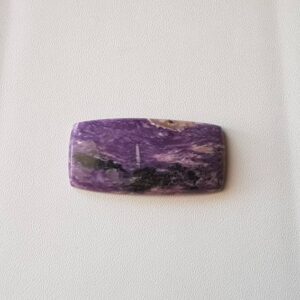 Natural Charoite Cabochon: Rectangle Semi Precious Stone (37.5x17.5x5mm)