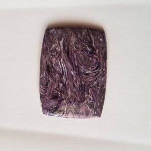 Natural Charoite Cabochon: Rectangular Gemstone For Jewelry Making (5×3.5×0.5cm)