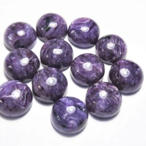 Natural Charoite Round Cabochon Gemstone:healing Crystal Meditation Jewelry Stress Blood Pressure Pain Relief Ring Pendent Carving Art Love.